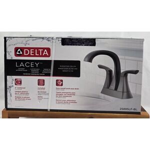 Delta Lacey Bathroom Faucet 4in Centerset Matte Black 25895LF-BL New Sealed